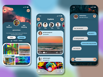 Social media app 🤳 graphic design ui