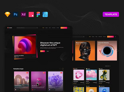 NFT Marketplace Template design illustration marketplace template