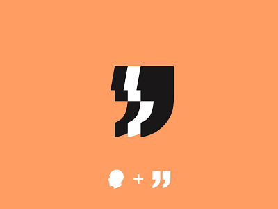 Talking heads black and white branding design icon illustration logo minimalist symbol typography ux