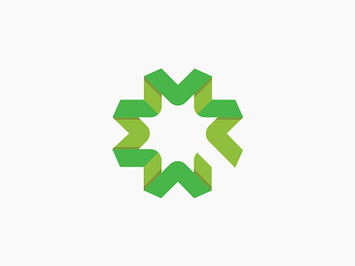 MER logo branding cog company design green icon logo minimalist recycle recycling symbol