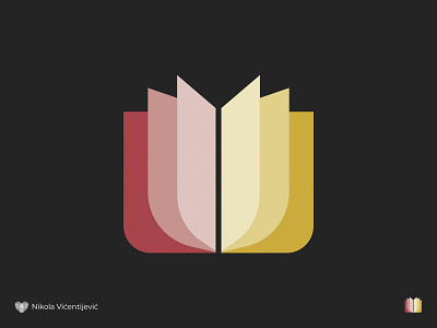 Colorful book book book logo colorful flower logo icon logo minimalist red rose symbol yelow