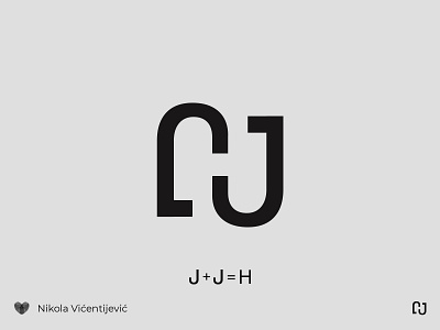 JH beauty logo branding design h logo icon j logo ligature logo minimalist negative space negativespace symbol