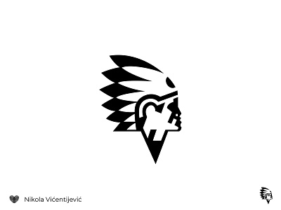 Aztec Warior aztec beautiful logo black and white brand identity head logo icon indian logo minimalist symbol warior logo