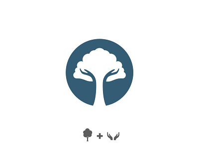 Tree hug beauty logo branding design hand logo icon logo minimalist negative space symbol tree hug tree logo