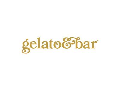 Gelato and Bar bar branding calligraphy design gelato ligature logo orange swash typography