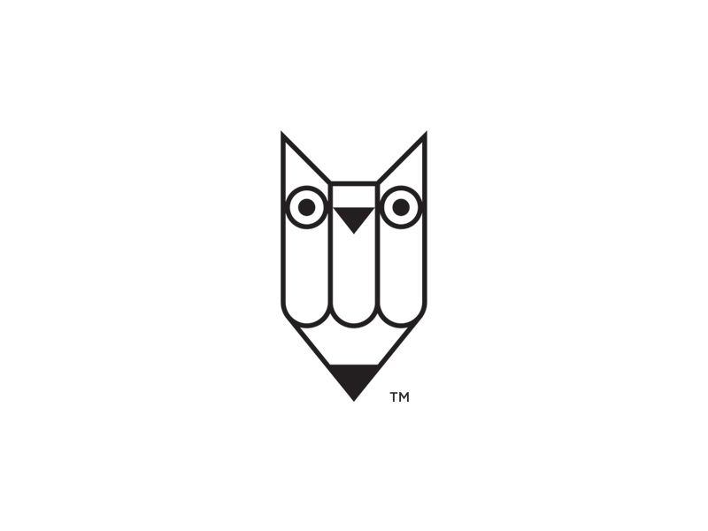 Owl Pencil logo pencil logo pencil owl logo owl minimalist icon vector black and white branding logo design