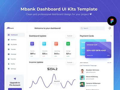 Mbank Dashboard UI Kits Template