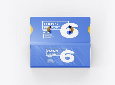 6 Cans Pack Mockup cosmetic mockups scene scene mockup