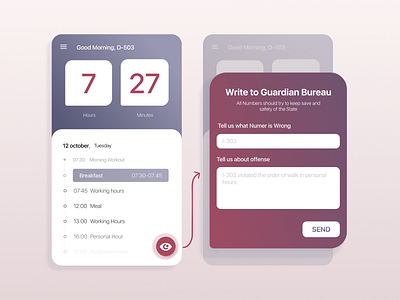 Denunciation form app book concept design mobile ui