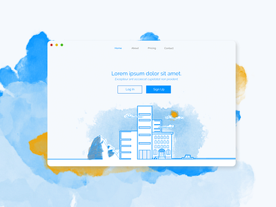 Landing page illustraion landing page minimalist ui ux watercolor web website