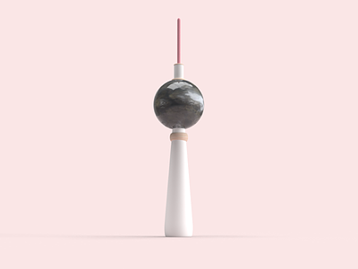 Fernsehturm - Berlin 3d 3d art adobe adobe dimension berlin design illustration minimal pastel prototype render