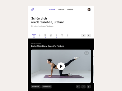 Fitness Website - Tablet View