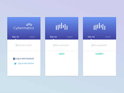 Daily UI #001 - Sign Up app concept log in mobile sign up steps ui design