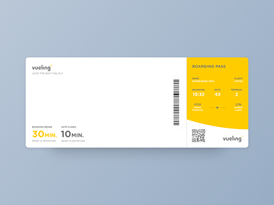 Daily UI #024 - Boarding Pass 024 barcelona boarding pass clean dailyui london minimal rome ticket vueling