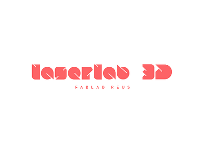 Laserlab 3D Logotype 3d custom fablab flat laser logo logotype rounded typography