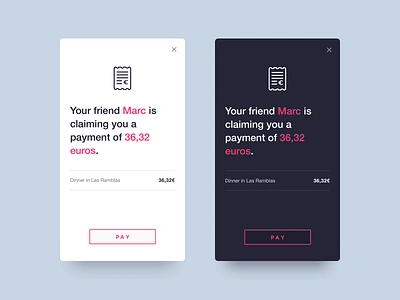 Daily UI #046 - Invoice 46 bill clean dailyui dark invoice light minimal mobile popup typography