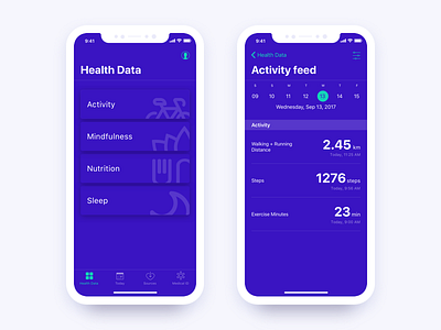 Daily UI #047 - Activity Feed 47 activity colorful dailyui feed health ios iphone x list minimal