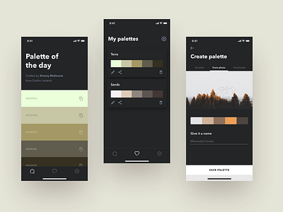 Daily UI #060 - Color Picker app clean color color picker customize dark edit interface ios list mobile palette picker settings ui