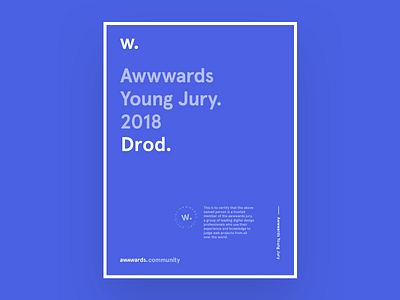 Awwwards Young Jury 2018 awwwards certificate color designer jury uidesign web design website young