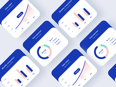 Charts app bank card chart color components ecommerce finance graphic minimal rounded statistics ui