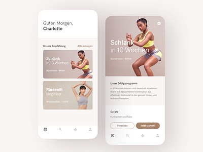 Fitness App Concept app card detail fitness flat gym ios list minimal mobile ui uidesign workout