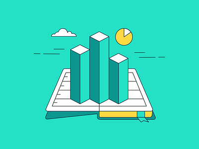 Storytelling with Data book charts flat illustration graphs illustration illustration art illustration design isometric isometric illustration layout open book vector vector illustration