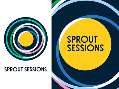 Sprout Sessions Identity System brand brand design branding circle collateral collateral design design design system event event branding gravity identity illustration layout logo logo design solar system sun vector yellow