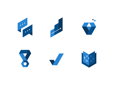 Brands Get Real Icon Set chart chat bubble diamond geometric icons isometric medal social media strategy