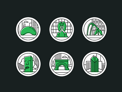 Chicago Landmarks arch bean building chicago flamingo fountain icons illustration landmarks picasso stickers