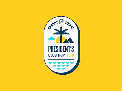President's Club Trip Branding badge bahamas branding identity illustration logo palm tree