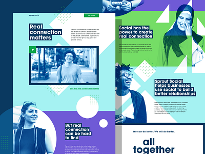 All Together Now Landing Page avant garde connection duotone geometric human connection landing page layout photography social media type and image web design