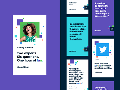 #SproutChat Social Templates colored type design system digital digital conference hashtag identity instagram ad instagram template multicolor pixel rebrand social templates type and image