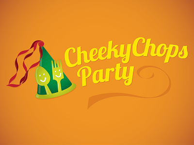 Cheeky chops party food hospitality icon kids logo