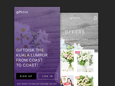 Giftdisk App app application colorful flat illustration ios iphone mobile ui ux valentine