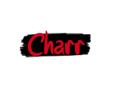 Charr logo 2d black charr flat logo red simple