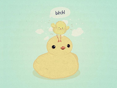 Oops. clouds duck funny illustration vector