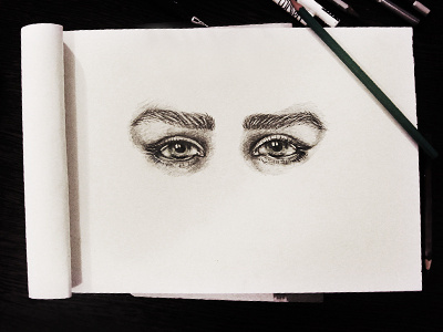 Dae drawing eyes girl pencil sketch