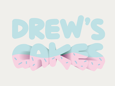 Drew's Cakes branding design logo minimal vector