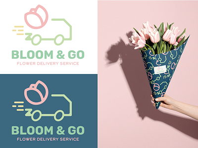 Bloom & Go design logo minimal vector