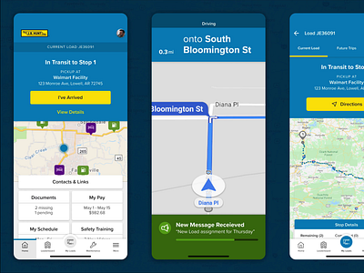 Trip Planning app design drive driver driver app drivers logistics map points of interest route transition trip trip planner trip planning truck truck app ui ux