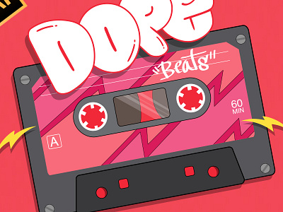 Personal website UI illustration beats cassette cassette tape color dope grafiti illustration ilustración retro tape