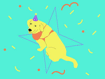 Sirius's birthday birthday dog dog art dogillustration fun geometric happy illustration vector vectorart