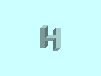 H blue gray h illusion letter light nuion optical illusion