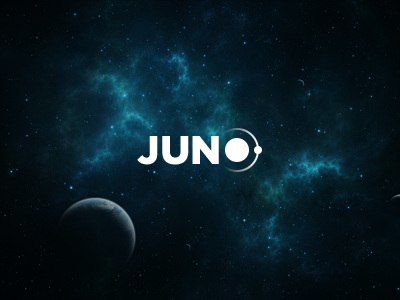 Juno design gradient juno jupiter logo nuion satellite space spacecraft spaceship stars