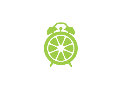 BigTime Lime alarm bell big time clock design green lemon lime logo negative space nuion