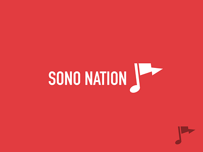 Sono Nation brand branding design flag graphic design identity logo mark music nation red symbol