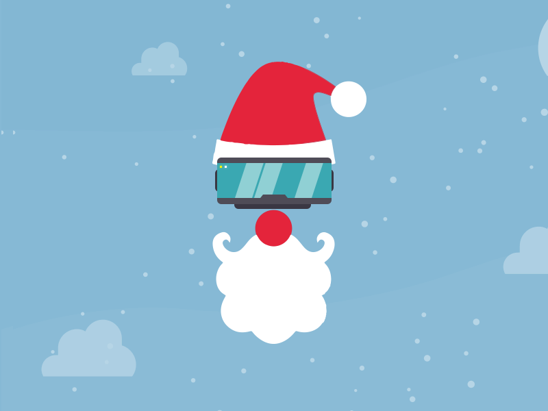 VR Santa illustration beard glasses snow carol vr virtual reality christmas santa