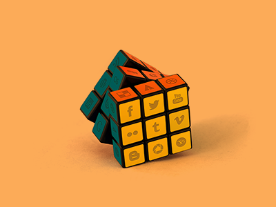 Social Rubik Cube agency cube icons nuion portfolio rubik slider social website
