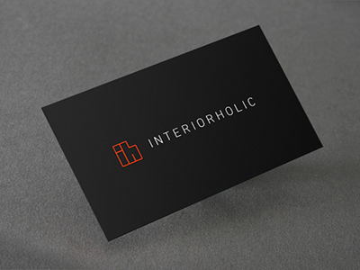 Interiorholic black blog business card card design font interior design logo nuion red white