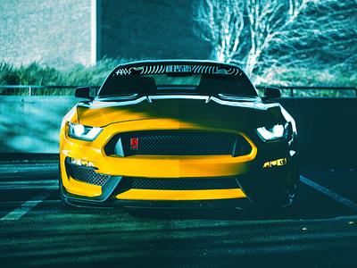 Delusion - Mustang mockup automotive logo branding car banner car collective design logo window sticker